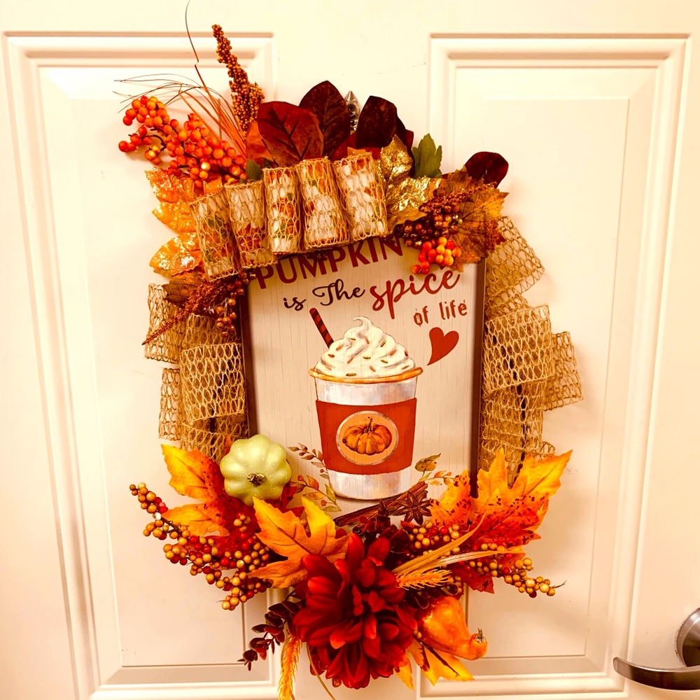 SOLD!!!Handmade Fall Wreath - Picture 2 of 3